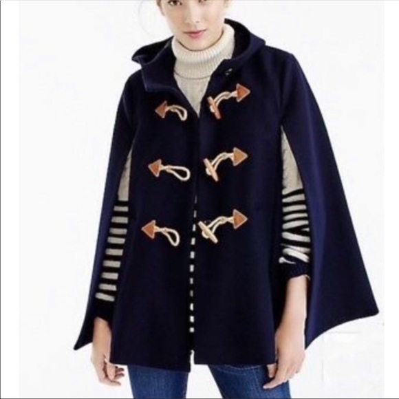 J. Crew Jackets & Blazers - J. Crew Hooded Toggle Cape Coat